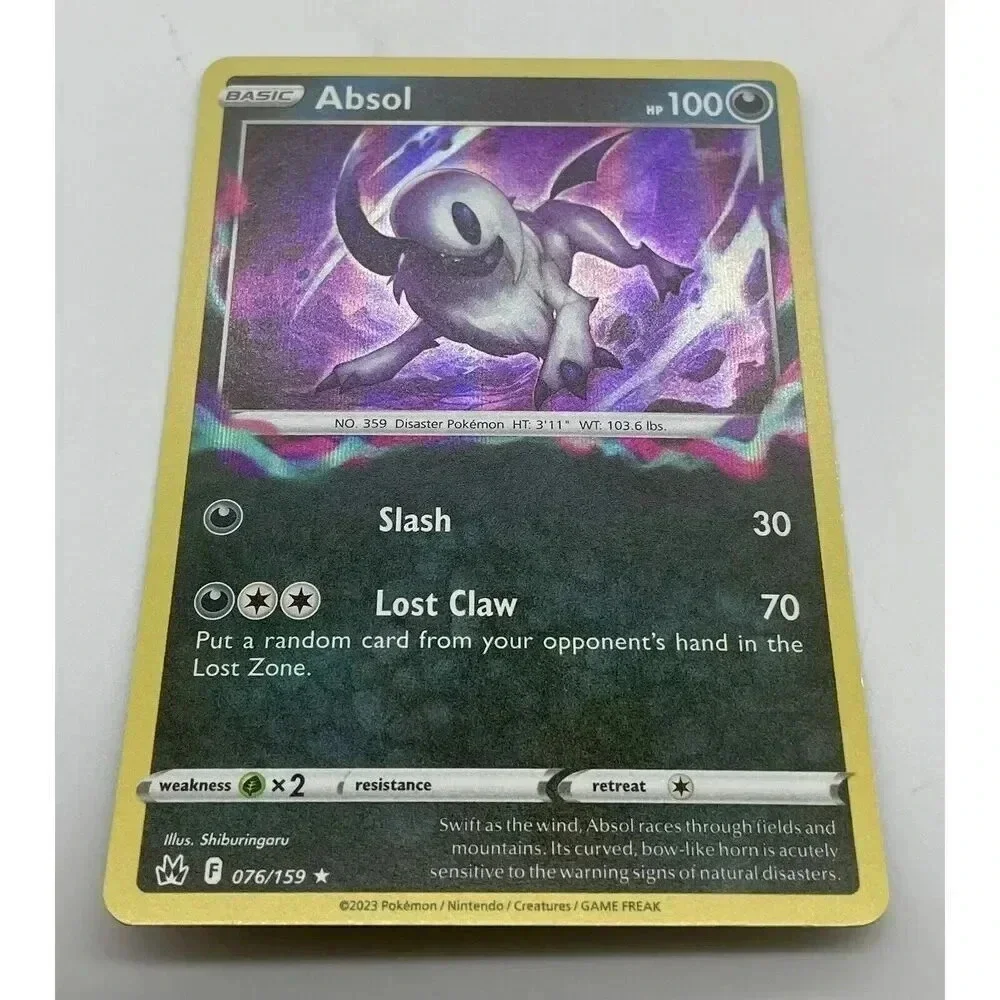 Absol 076/159 Crown Zenith Rare Pokemon‎ TCG Holo Mint Unplayed